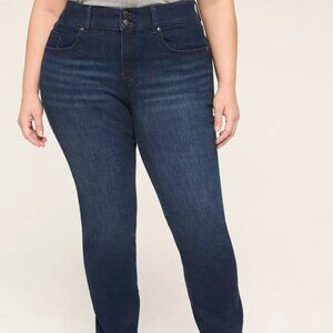 Lane Bryant Tighter Tummy Fit High Rise Straight Jean Size 22S Dark Wash
